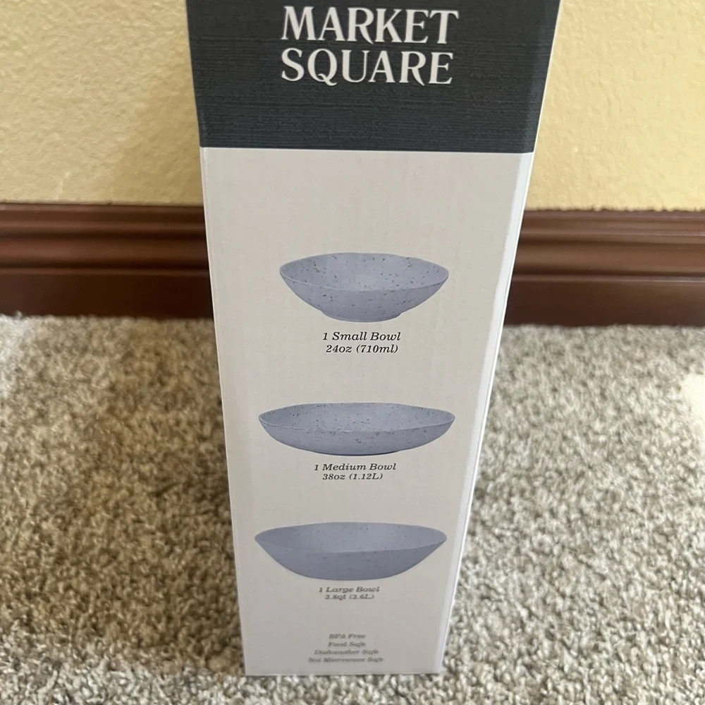 NWT SPECKLED MELAMINE NESTING BOWL SET